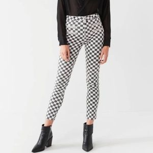BDG Twig High-Rise Black and White Checkered Pants - Size 26